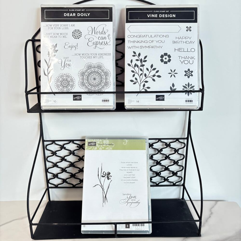 Stampin Up Cling Rubber Stamp Sets Lot Dear Doily Vine Design